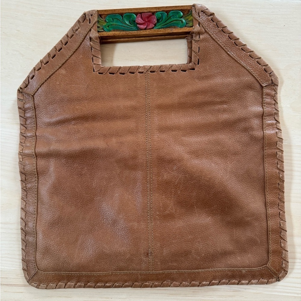 Cleobella Leather & Wood Clutch